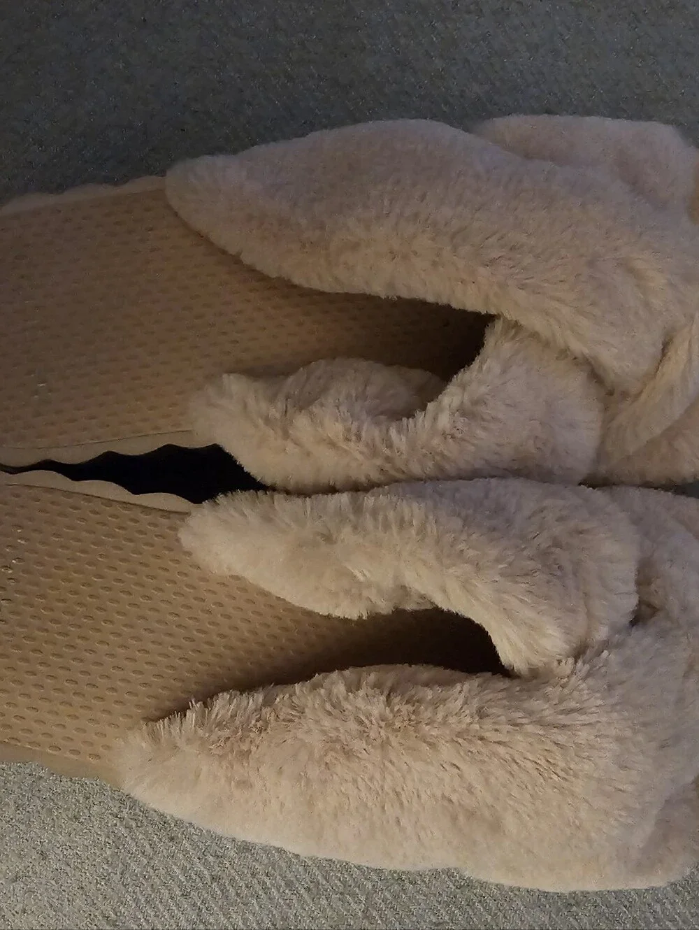 Tory Burch Blush Faux Fur Platform Slide